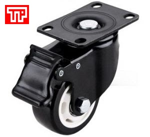 Bánh xe PVC đế xoay có khóa